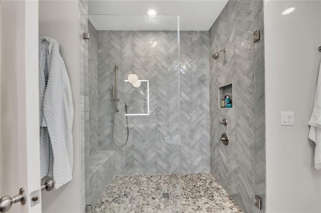 bathroom featuring walk in shower