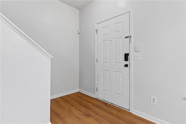 foyer with light wood-type flooring