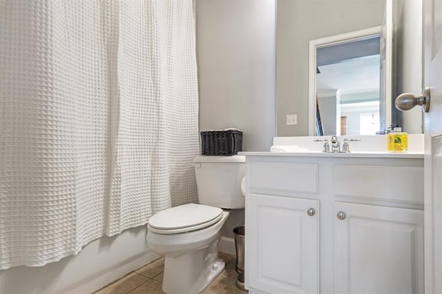 4765 Silver Leaf Dr, Cumming, GA 30040 - bathroom with tile patterned flooring, vanity, and shower / bath combination with curtain
