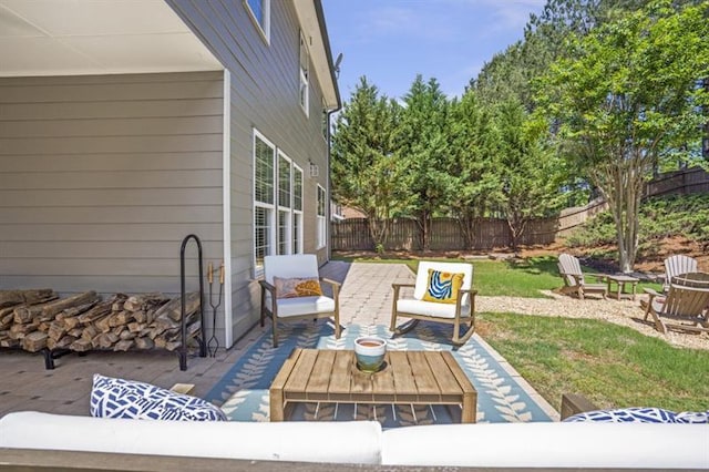 4765 Silver Leaf Dr, Cumming, GA 30040 - fenced backyard featuring a patio and outdoor lounge area