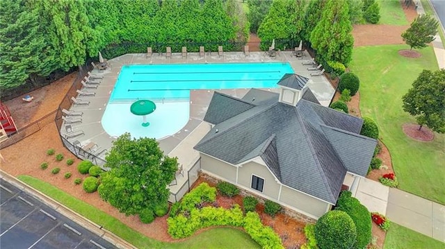 4765 Silver Leaf Dr, Cumming, GA 30040 - aerial view of property and surrounding area featuring a pool