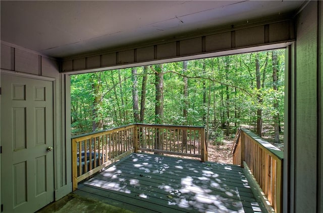 331 Leafmore Rd SW, Rome, GA 30165 - wooden terrace featuring a view of trees