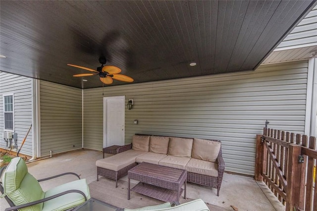 view of patio featuring an outdoor hangout area