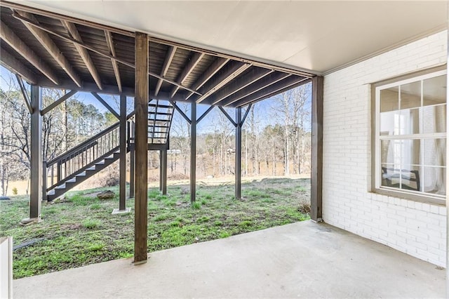 view of patio / terrace with stairs