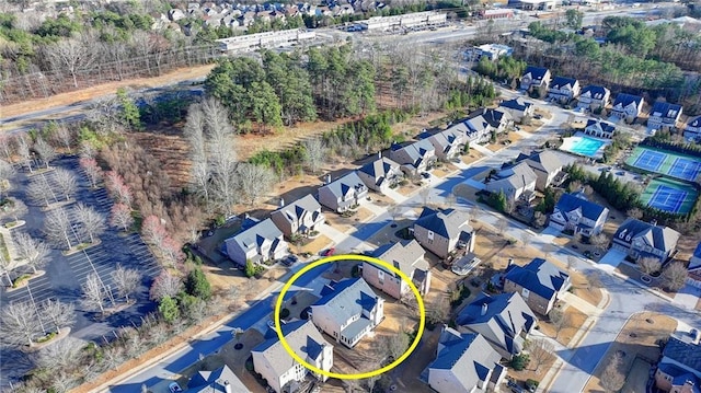 birds eye view of property featuring a residential view