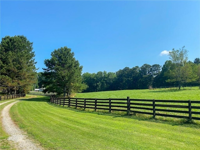 exterior space with a rural view