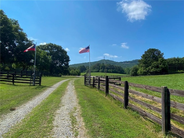 view of street featuring a rural view