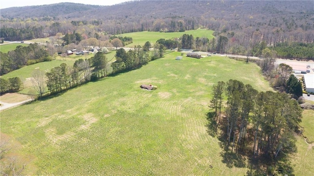 birds eye view of property with a rural view and a mountain view