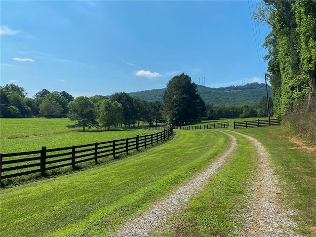 view of street featuring a rural view