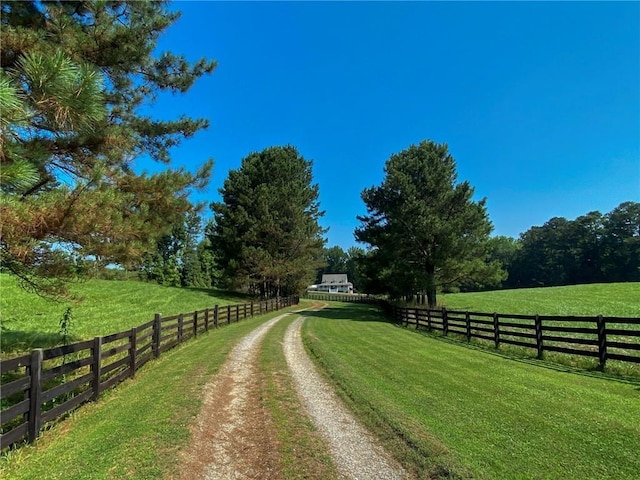 view of road featuring a rural view