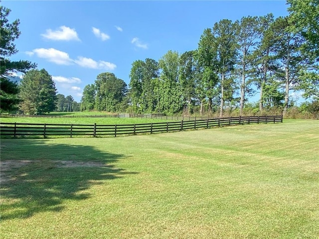 view of yard featuring a rural view