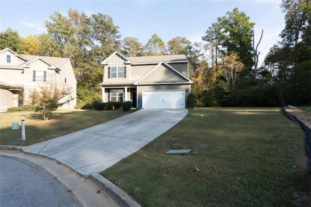 view of front property featuring a front lawn