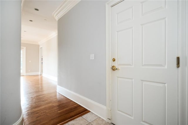 3657 Peachtree Rd NE Unit 4A, Atlanta, GA 30319 - hall featuring ornamental molding and wood finished floors