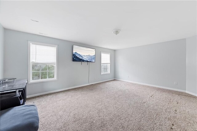 living area with carpet floors