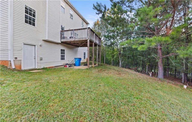 view of yard featuring a deck