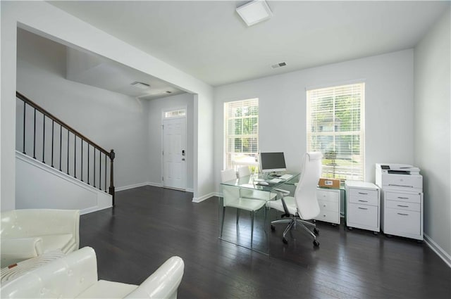 2649 Ogden Trl, Buford, GA 30519 - office with dark wood-type flooring and baseboards