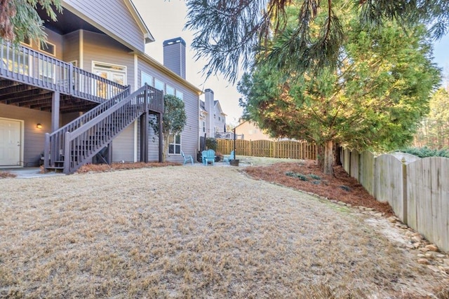 view of yard featuring a deck