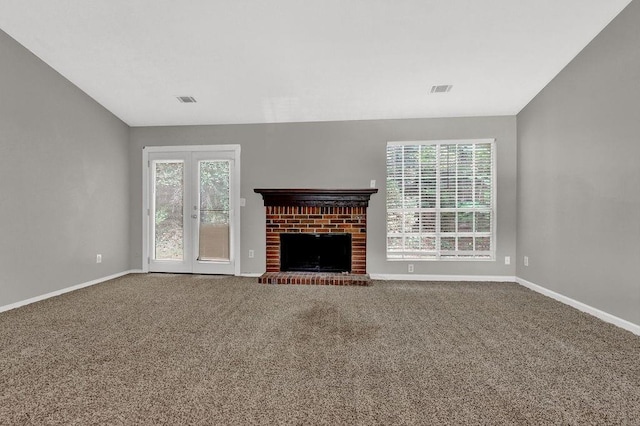 1234 Wellhouse Walk, Stone Mountain, GA 30088 - unfurnished living room with carpet and a fireplace