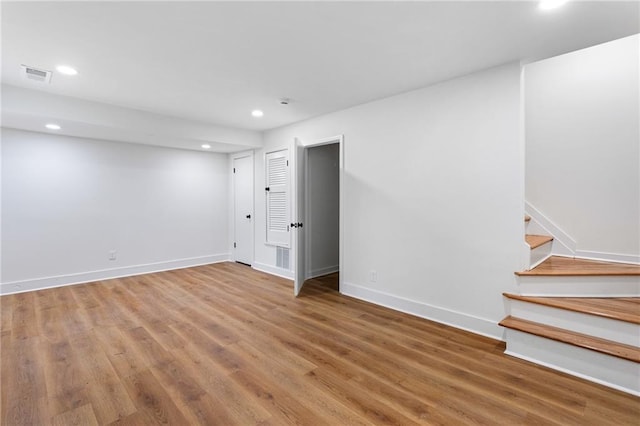 1150 Rankin St Unit 6H, Stone Mountain, GA 30083 - below grade area with recessed lighting, stairs, and wood finished floors