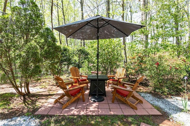 view of patio featuring an outdoor fire pit