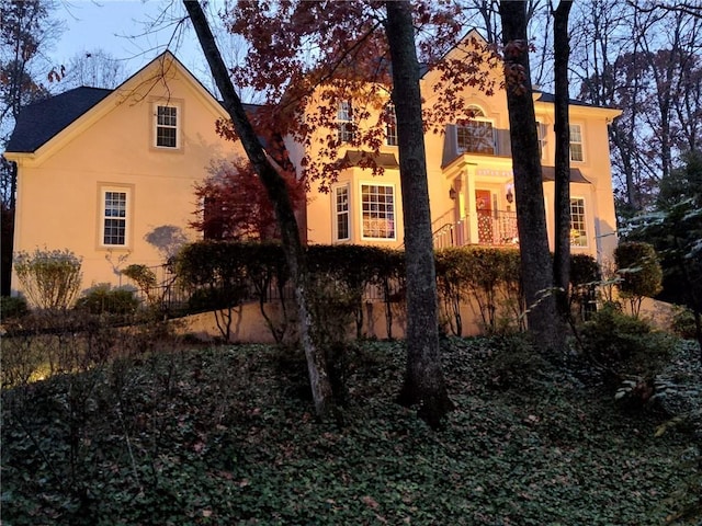 view of home's exterior featuring stucco siding