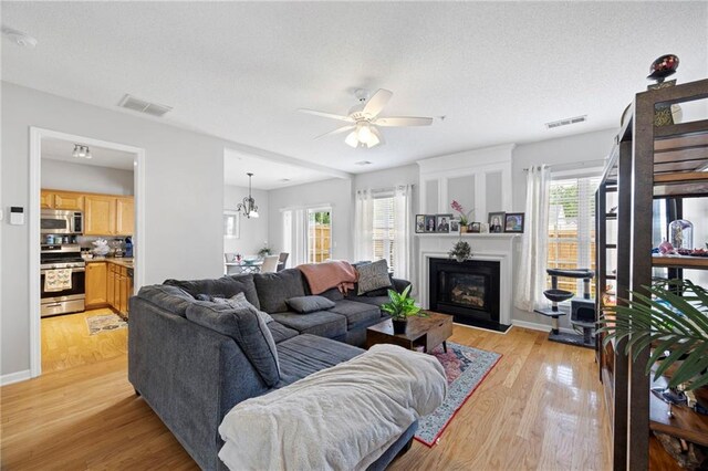 212 Regent Sq, Woodstock, GA 30188 - living room featuring visible vents, light wood-style flooring, and a wealth of natural light