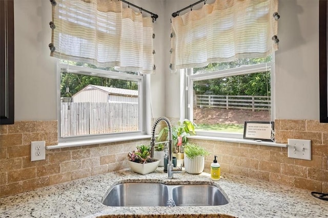 4275 Hunters Walk Way, Cumming, GA 30028 - kitchen view of backsplash and light stone counters
