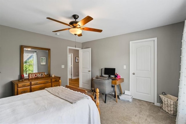 4275 Hunters Walk Way, Cumming, GA 30028 - bedroom with light carpet and a ceiling fan