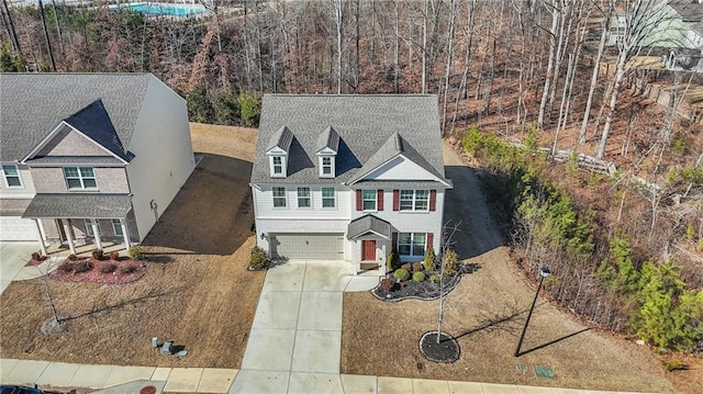 view of front of property featuring a garage