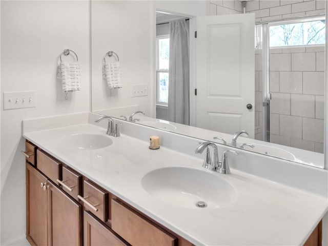 bathroom featuring vanity and plenty of natural light