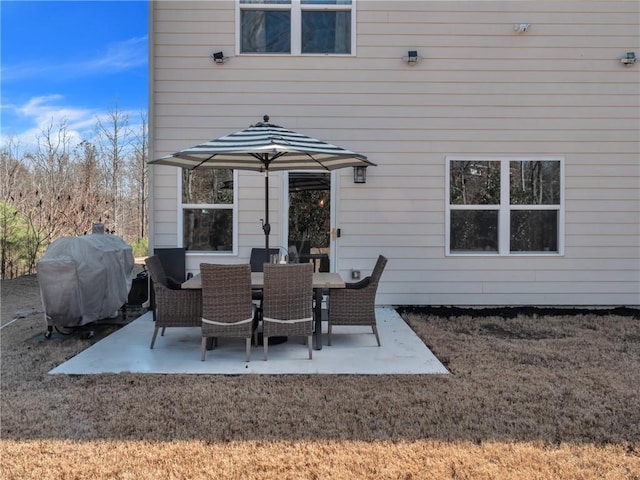 view of patio / terrace with a grill