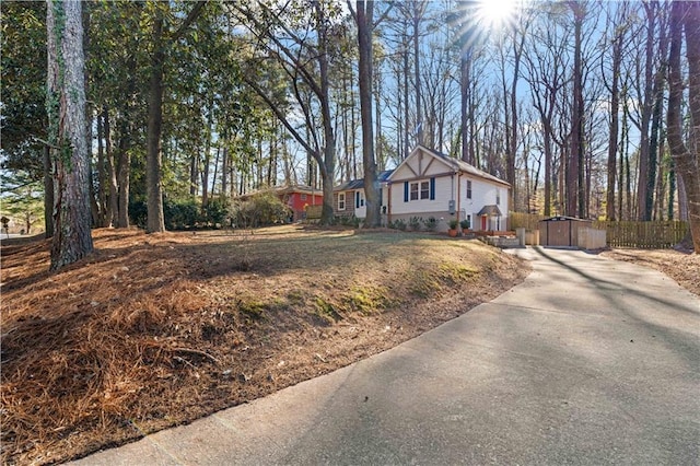 view of front of property with fence