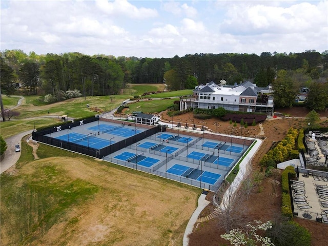 aerial view with a forest view
