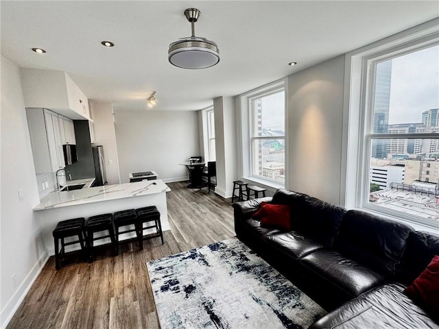 57 Forsyth St NW Unit 14B, Atlanta, GA 30303 - living area with wood finished floors and baseboards
