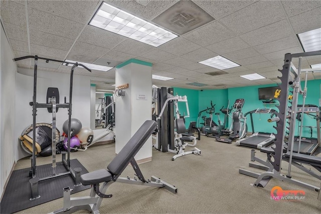 57 Forsyth St NW Unit 14B, Atlanta, GA 30303 - exercise room with a drop ceiling