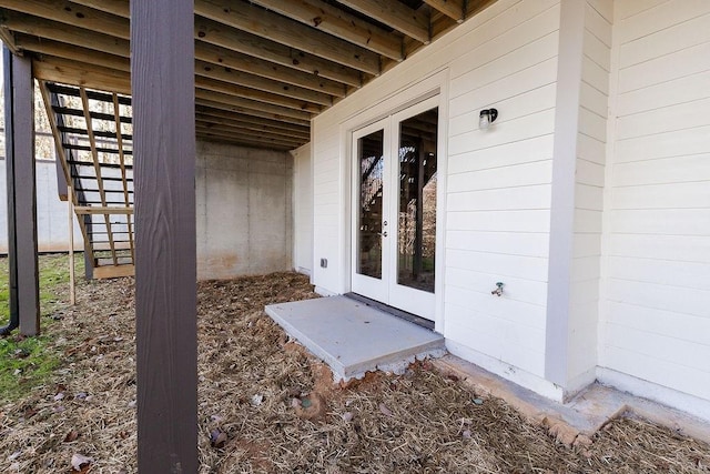 doorway to property with french doors