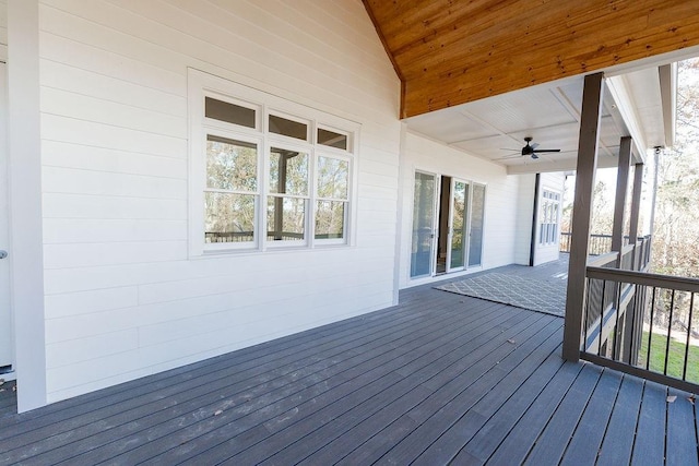 deck featuring ceiling fan