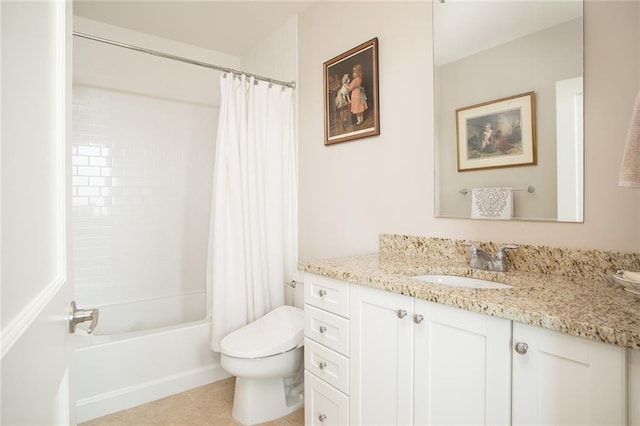 2795 Peachtree Rd NE Unit 2101, Atlanta, GA 30305 - full bathroom with toilet, vanity, shower / bath combo with shower curtain, and tile patterned floors