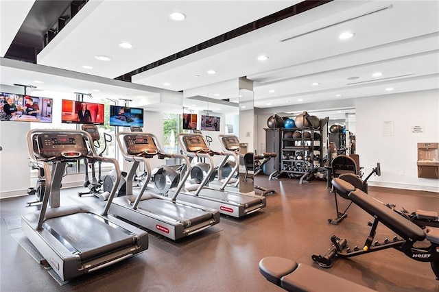 2795 Peachtree Rd NE Unit 2101, Atlanta, GA 30305 - gym with recessed lighting