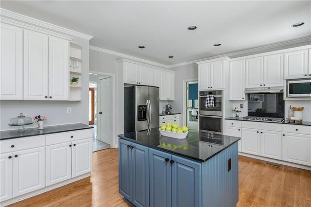 kitchen with white cabinets and stainless steel appliances