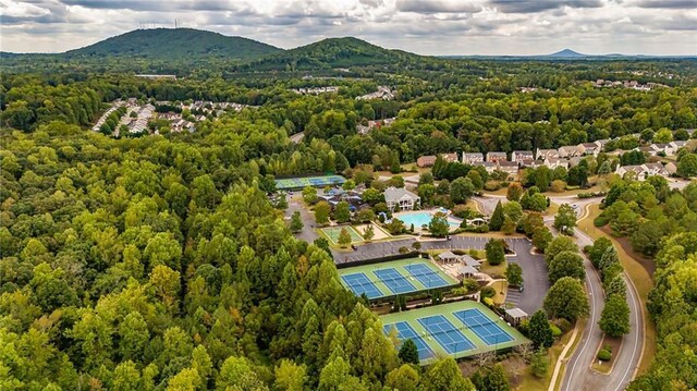 bird's eye view featuring a mountain view