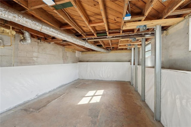 view of unfinished below grade area