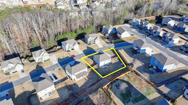 4825 Odum View Ln, Cumming, GA 30040 - aerial perspective of suburban area with property parcel outlined