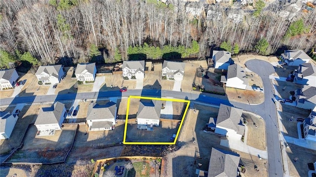 4825 Odum View Ln, Cumming, GA 30040 - aerial perspective of suburban area with property boundaries highlighted and a heavily wooded area
