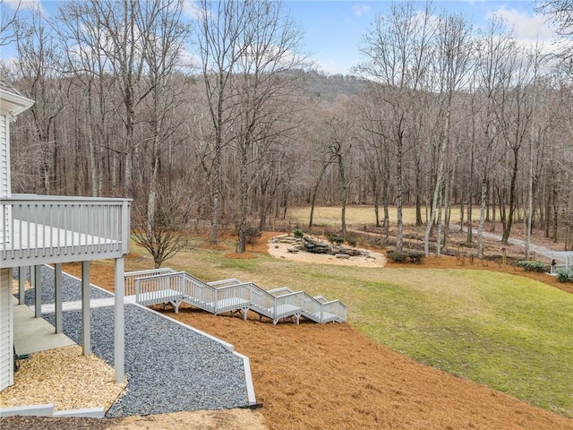 view of yard featuring a deck