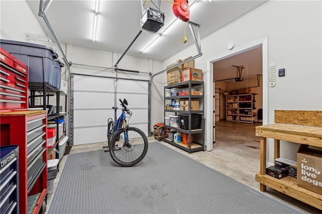 garage featuring a garage door opener