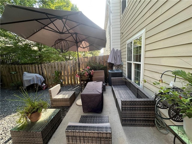 127 Spring Way Sq, Canton, GA 30114 - view of patio / terrace featuring outdoor lounge area and a grill