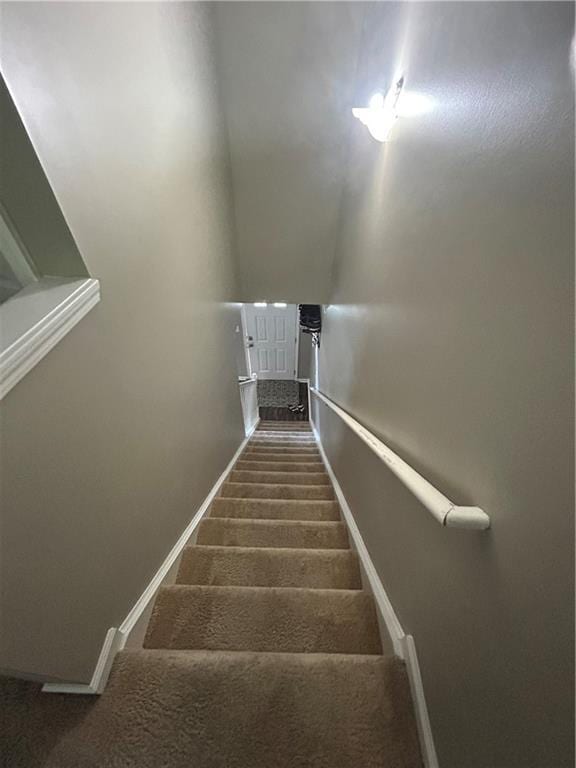 127 Spring Way Sq, Canton, GA 30114 - stairs featuring carpet flooring