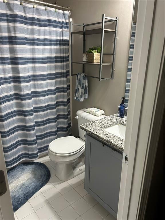 127 Spring Way Sq, Canton, GA 30114 - bathroom featuring vanity, tile patterned floors, and a shower with shower curtain