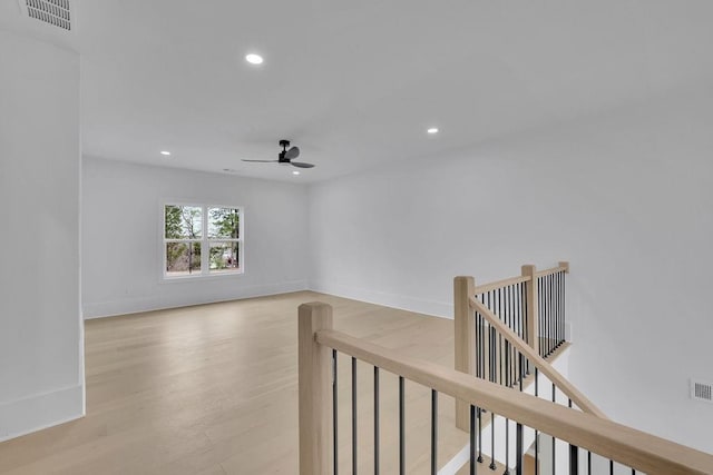 315 Hillcrest View Dr, Suwanee, GA 30024 - unfurnished room with a ceiling fan, light wood-type flooring, recessed lighting, and baseboards